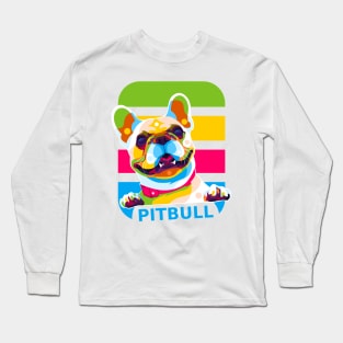 Little Pitbull Colorful Pop Art Long Sleeve T-Shirt